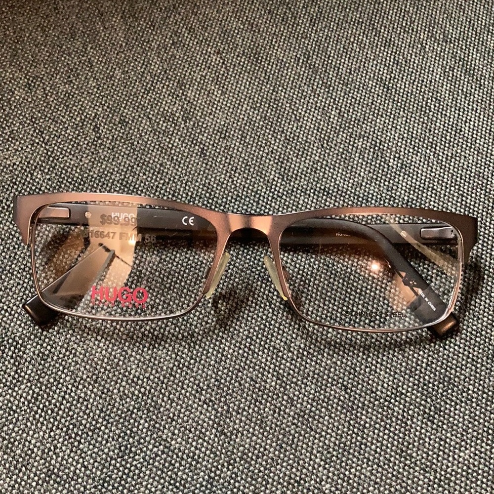 Hugo Boss Matte Black Stainless Steel Glasses